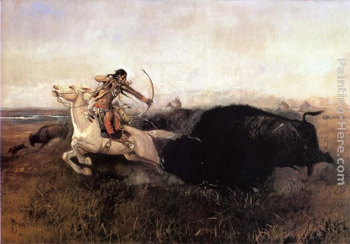 Charles Marion Russell Indians Hunting Buffalo